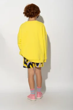 YELLOW 3D GLASSES PRINT SWEATSHIRT