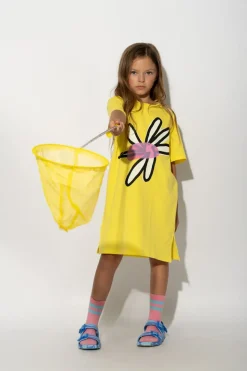 YELLOW DAISY PRINT T-SHIRT DRESS
