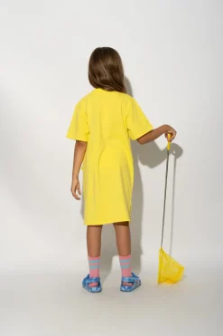 YELLOW DAISY PRINT T-SHIRT DRESS