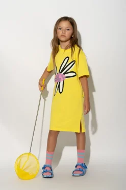 YELLOW DAISY PRINT T-SHIRT DRESS