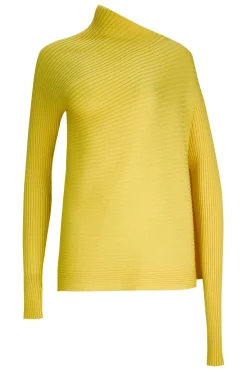 YELLOW DRAPED JUMPER IN MERINO KNIT