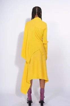 YELLOW DRAPED SKIRT