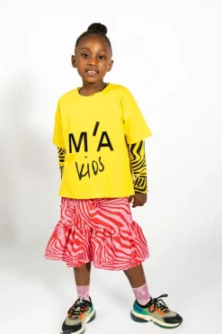 YELLOW EMBROIDERED T-SHIRT