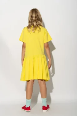 YELLOW GATHERED DRESS