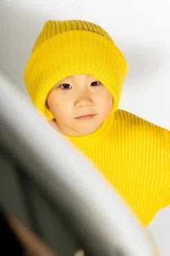 YELLOW MERINO KNIT BEANIE