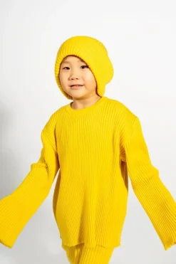 YELLOW MERINO KNIT BEANIE
