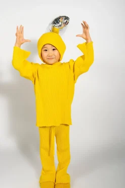 YELLOW MERINO KNIT TROUSERS