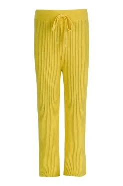 YELLOW MERINO KNIT TROUSERS