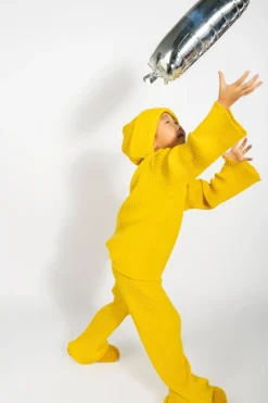 YELLOW MERINO KNIT TROUSERS