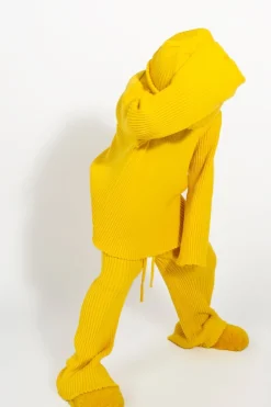 YELLOW MERINO KNIT TROUSERS