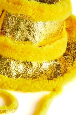 YELLOW SHINY LEATHER BUCKET HAT