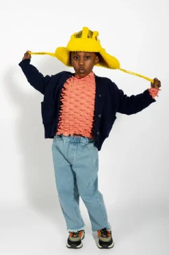 YELLOW SHINY LEATHER EAR COVER HAT