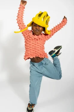 YELLOW SHINY LEATHER EAR COVER HAT