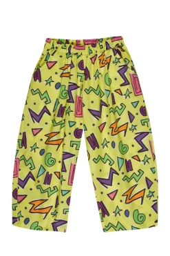 YELLOW SQUIGGLE PRINT BALLOON TROUSERS