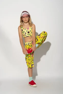 YELLOW SQUIGGLE PRINT BALLOON TROUSERS