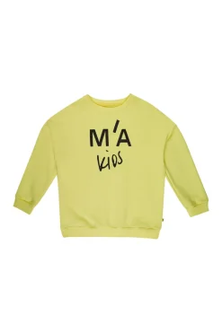 YELLOW SWEATSHIRT WITH EMBROIDERED LOGO
