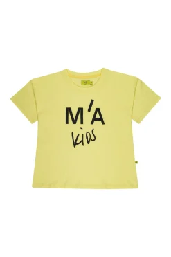 YELLOW T-SHIRT WITH EMBROIDERED LOGO