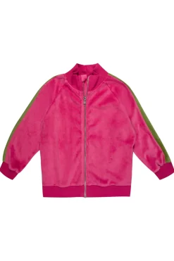 ZIP UP VELOUR JACKET WITH CONTRAST TAPE